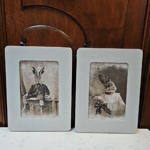 Rustic Gray Rabbit Portrait Frames